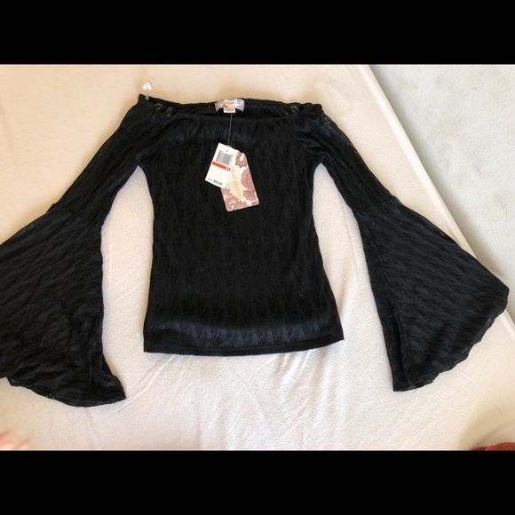 Black Lace Band of Gypsies Off The Shoulder Top - Picture 2 of 2